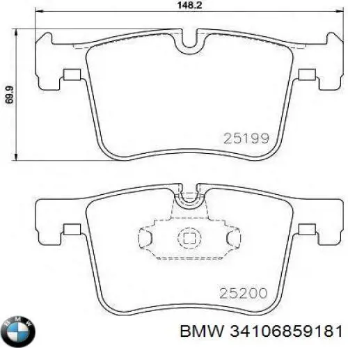 Sapatas do freio dianteiras de disco BMW 34106859181 preço, a partir de 47,06 USD