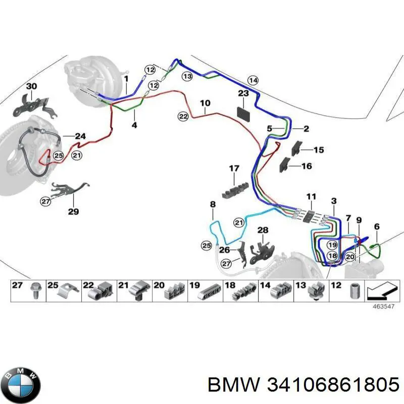 34106861805 BMW Mangueira do freio dianteira
