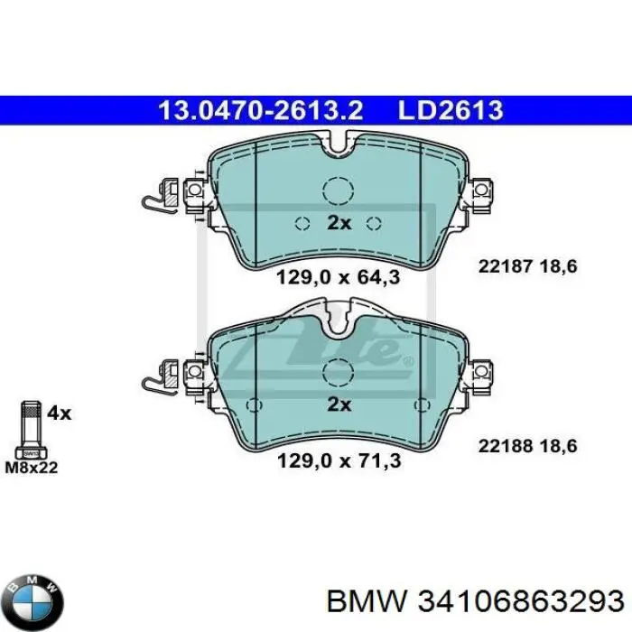 Sapatas do freio dianteiras de disco BMW 34106863293 preço, a partir de 32,78 USD