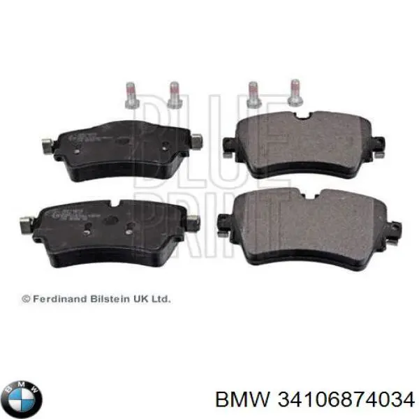 Compre 34106874034 BMW Sapatas do freio dianteiras de disco