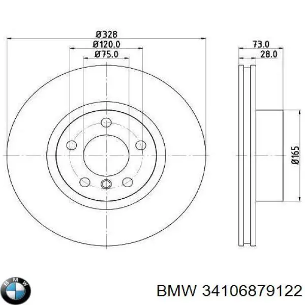 34106879122 BMW Disco do freio dianteiro