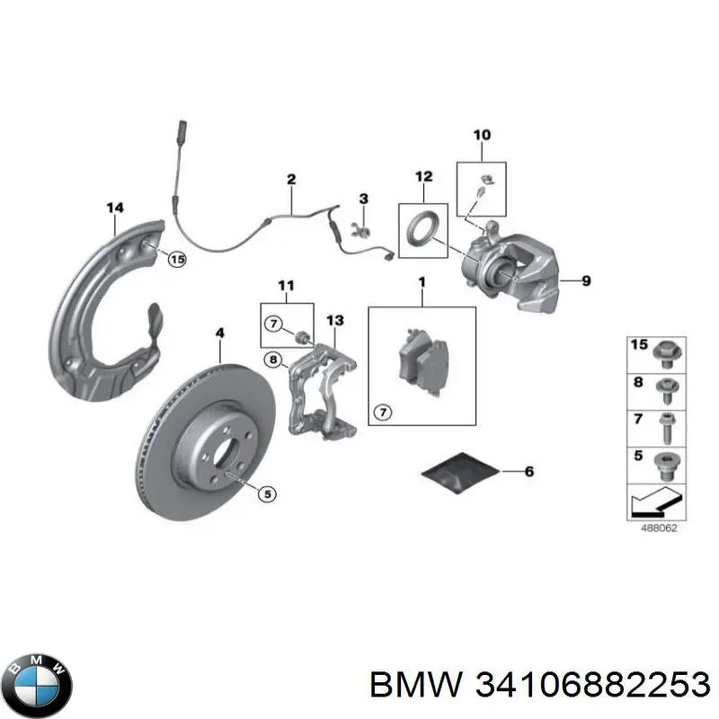 34106882253 BMW Suporte do freio dianteiro esquerdo