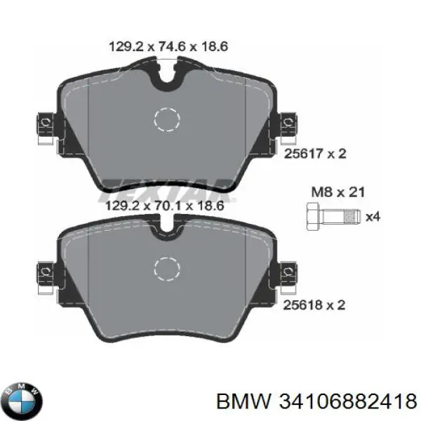 Sapatas do freio dianteiras de disco BMW 34106882418 preço, a partir de 48,92 USD