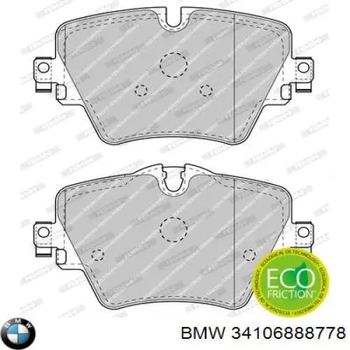 Sapatas do freio dianteiras de disco BMW 34106888778 preço, a partir de 49,05 USD