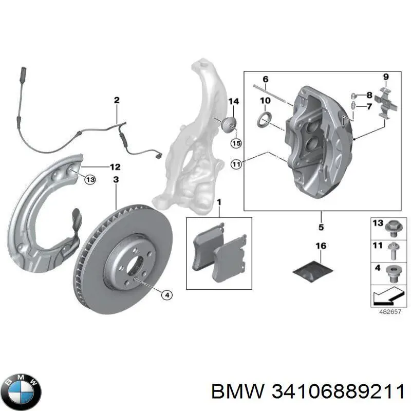 34106889211 BMW Disco do freio dianteiro