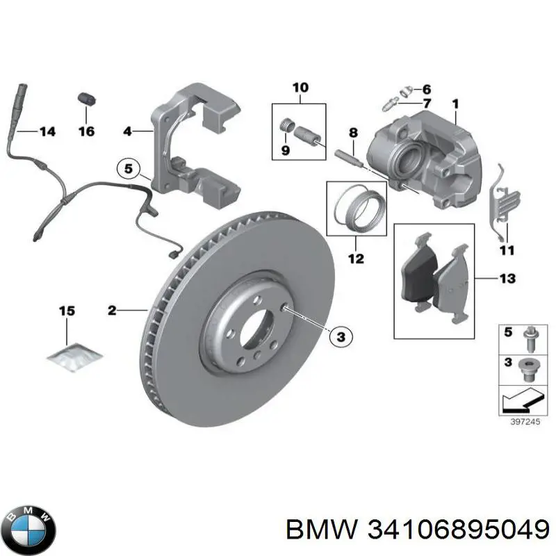 Compre 34106895049 BMW Proteção do freio de disco dianteiro esquerdo