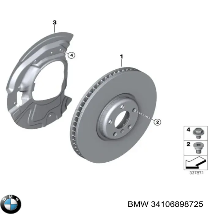 Disco do freio dianteiro BMW 34106898725 preço, a partir de 255,40 USD