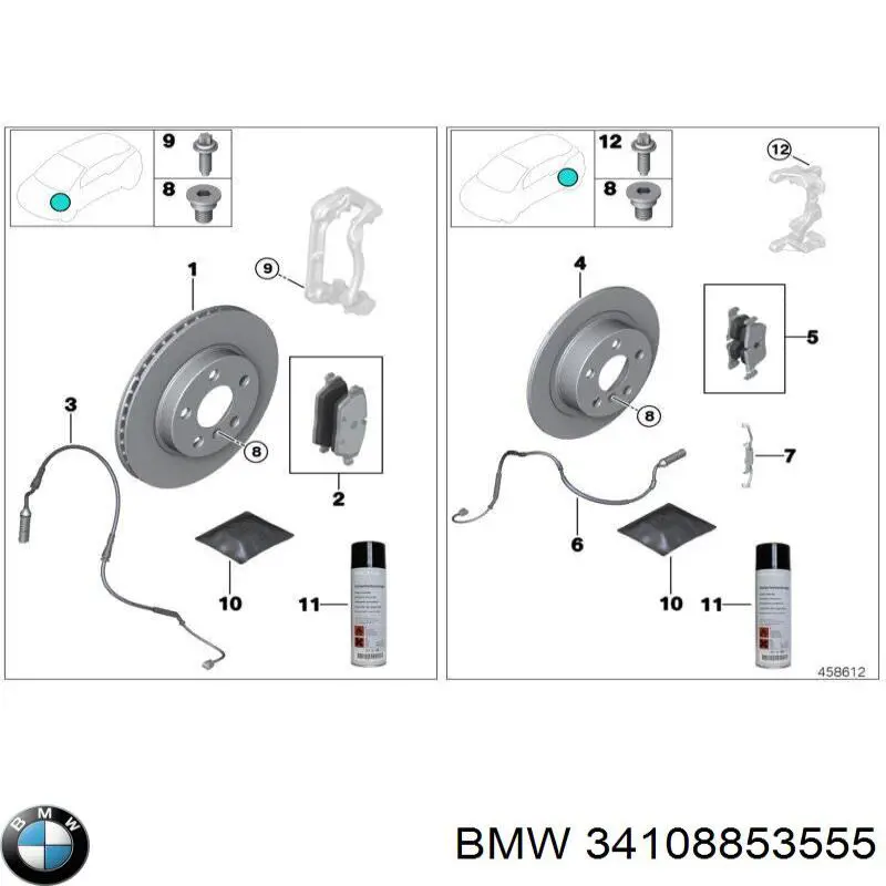 34108853555 BMW Disco do freio dianteiro