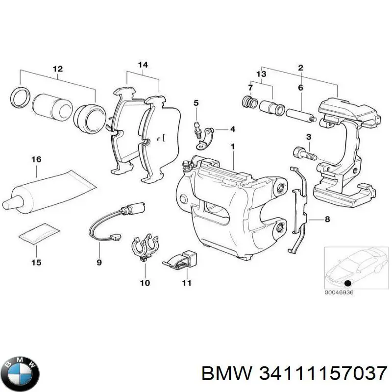 Compre 34111157037 BMW Kit de reparação de suporte do freio dianteiro