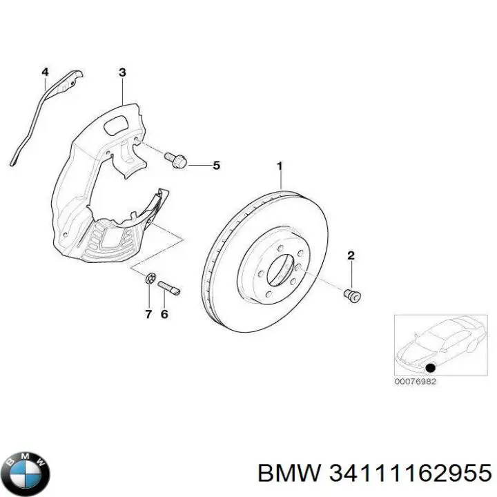Compre 34111162955 BMW Proteção do freio de disco dianteiro esquerdo