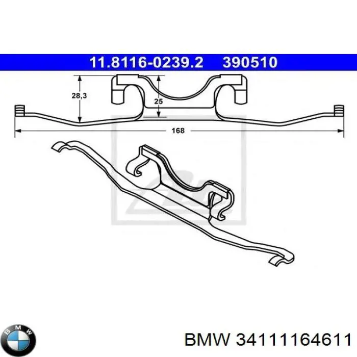 Kit de molas de fixação de sapatas de disco dianteiras BMW 34111164611 preço, a partir de 8,69 USD