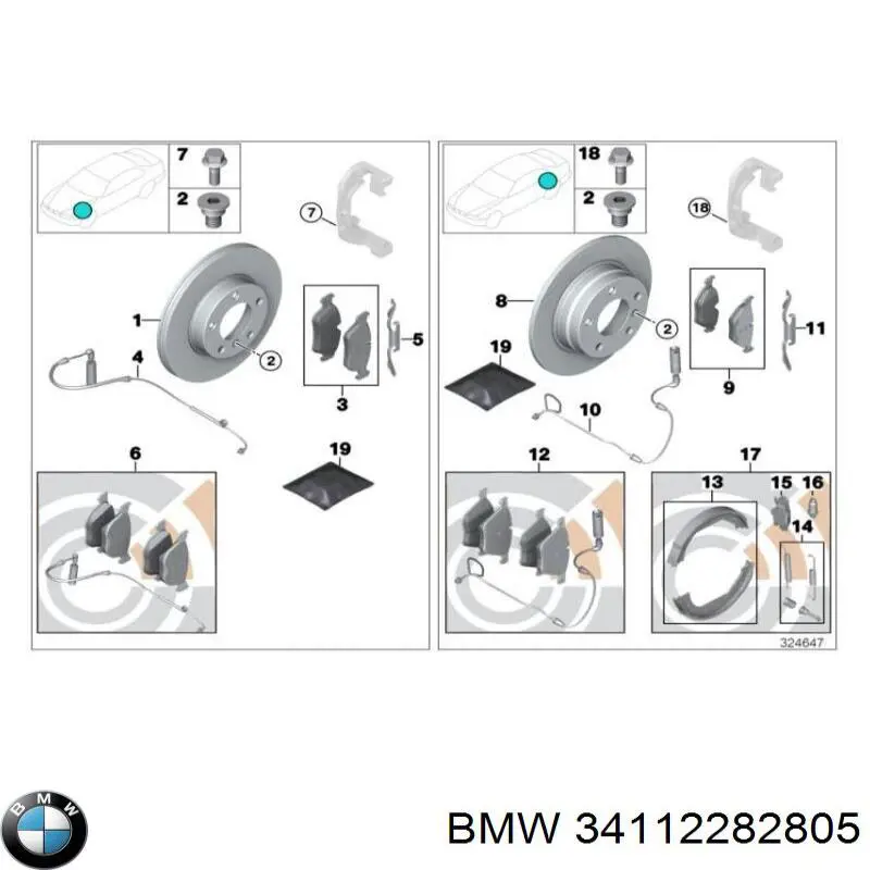 Compre 34112282805 BMW Disco do freio dianteiro
