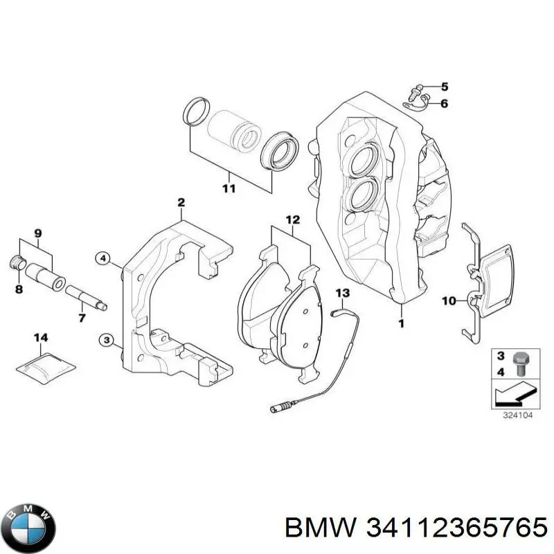 Sapatas do freio dianteiras de disco BMW 34112365765 preço, a partir de 60,76 USD