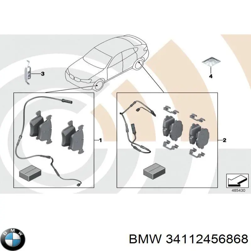 34112456868 BMW Sapatas do freio dianteiras de disco