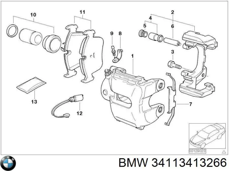 34113413266 BMW Braçadeira do freio de suporte dianteiro