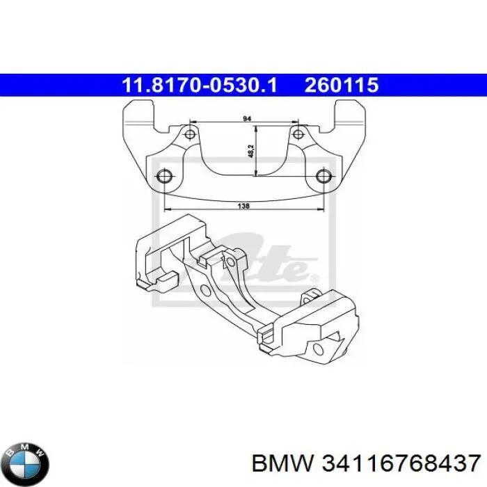 Braçadeira do freio de suporte dianteiro BMW 34116768437 preço, a partir de 129,40 USD