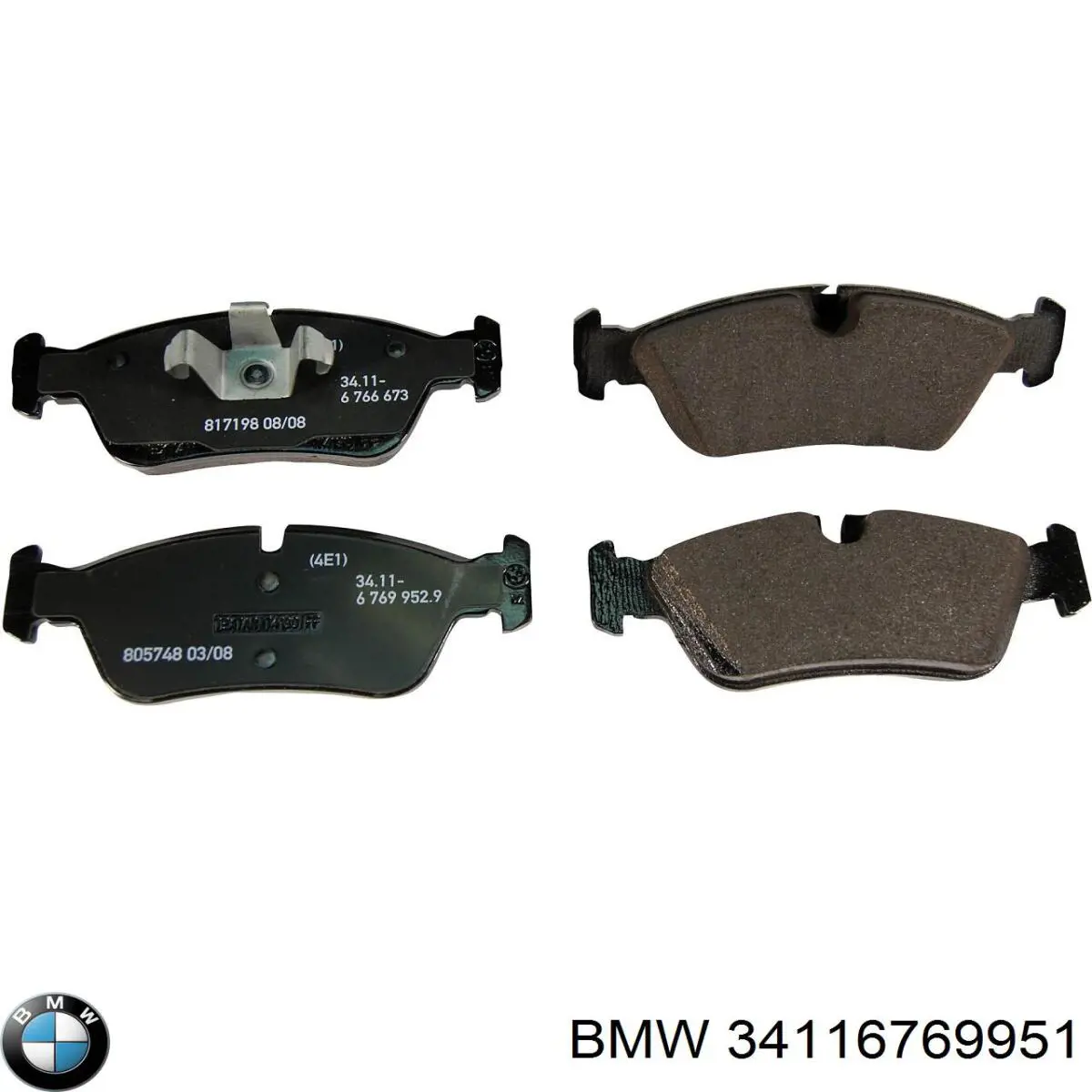34116769951 BMW Sapatas do freio dianteiras de disco