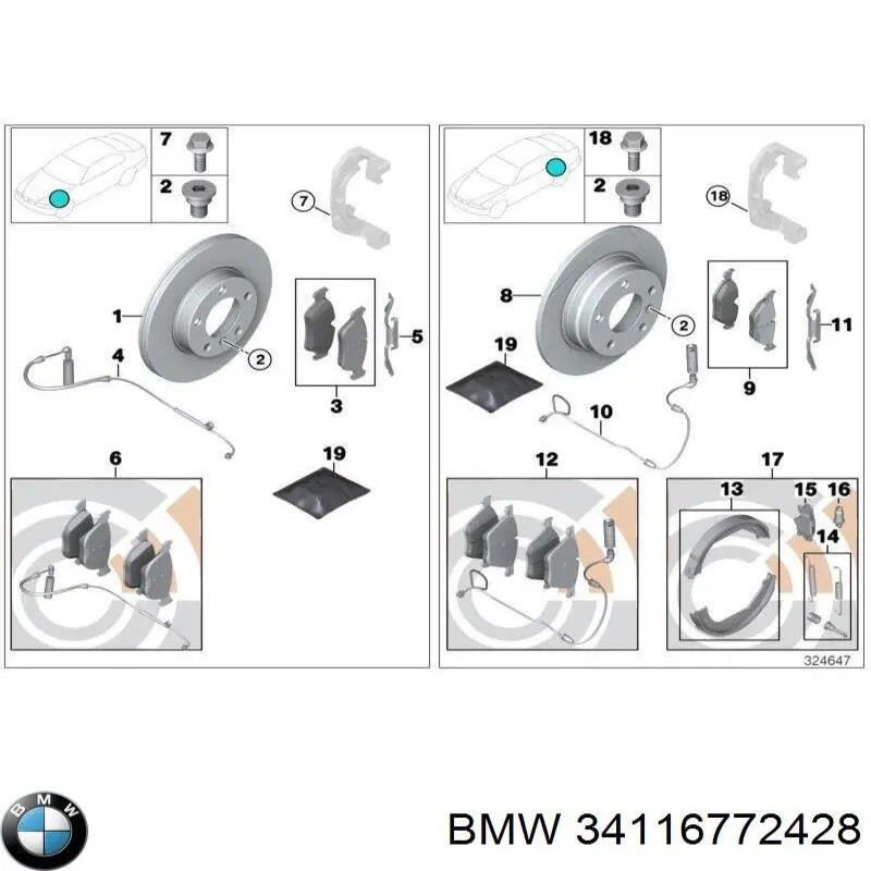 34116772428 BMW Vedante de adaptador do filtro de óleo