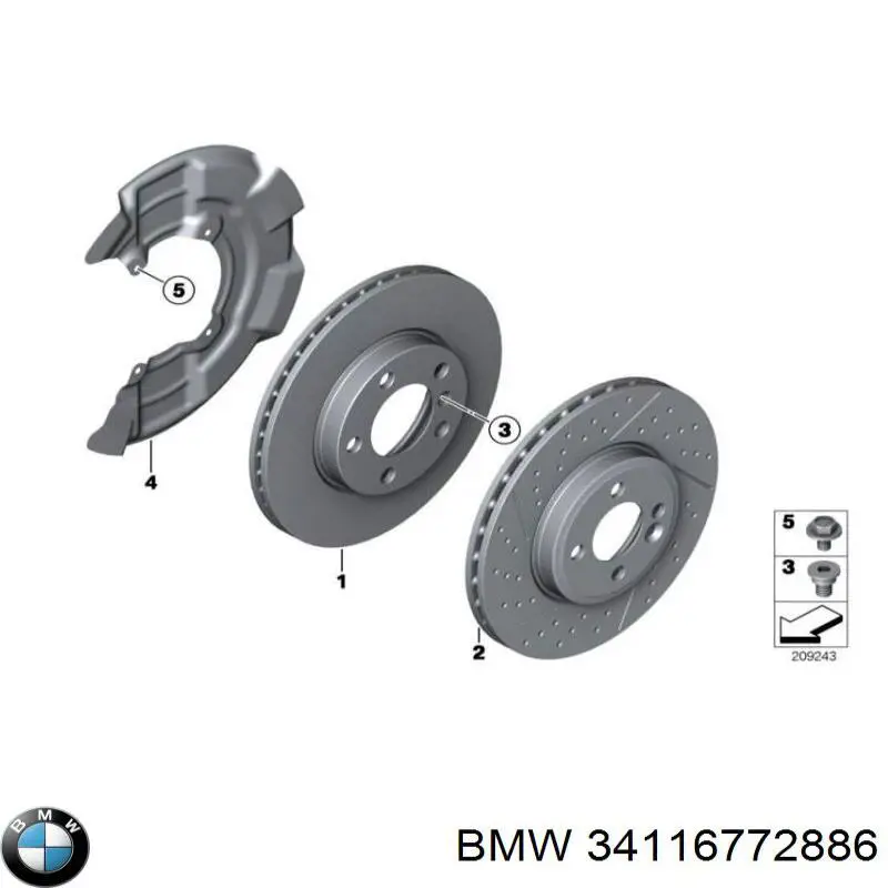 34116772886 BMW Pino moente (extremidade do eixo) dianteiro direito