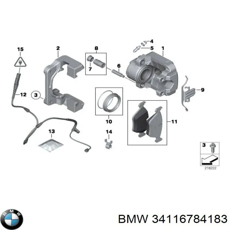 Suporte do freio dianteiro esquerdo BMW 34116788431 preço, a partir de 355,84 USD
