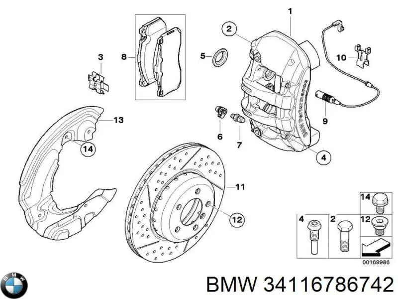 Suporte do freio traseiro direito BMW 34116786742 preço, a partir de 73,21 USD