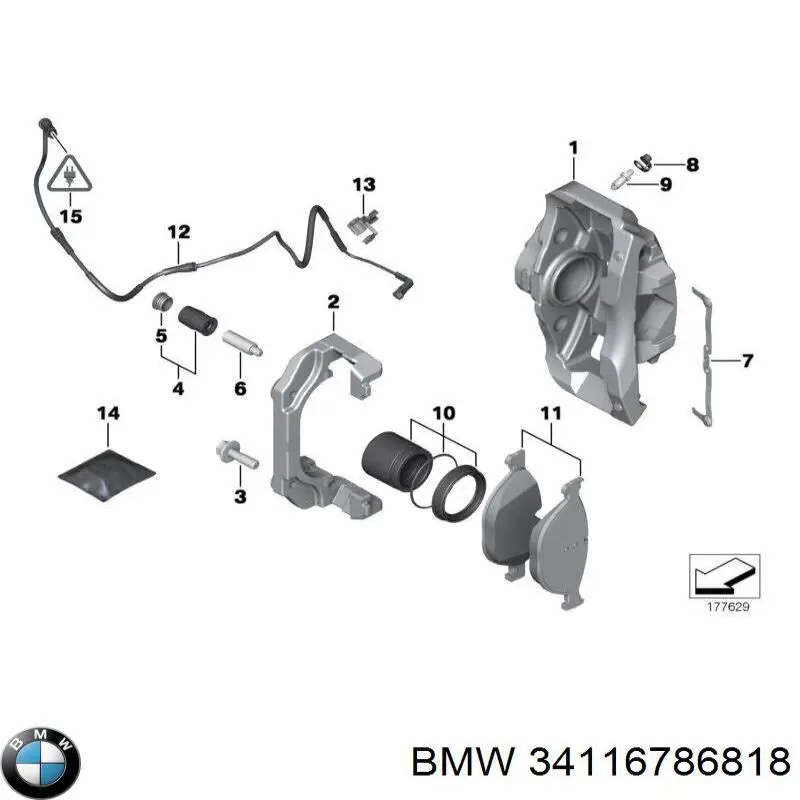 34116786818 BMW Suporte do freio dianteiro direito