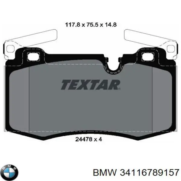 34116789157 BMW Sapatas do freio dianteiras de disco