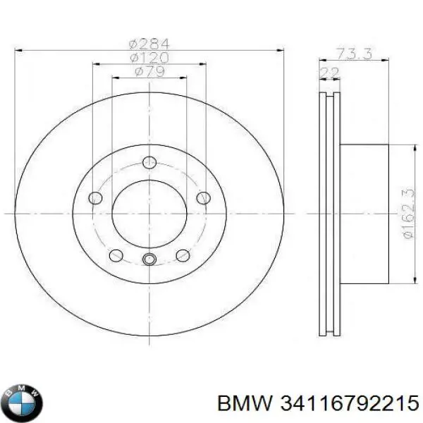 34116792215 BMW Disco do freio dianteiro