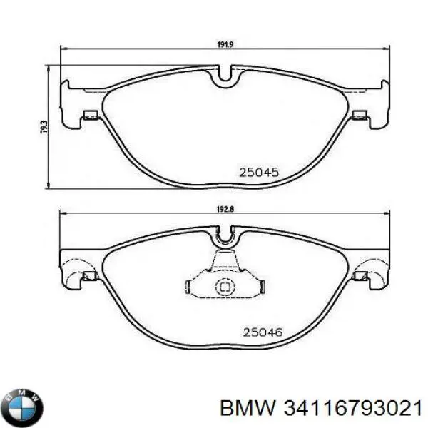 Sapatas do freio dianteiras de disco BMW 34116793021 preço, a partir de 60,39 USD