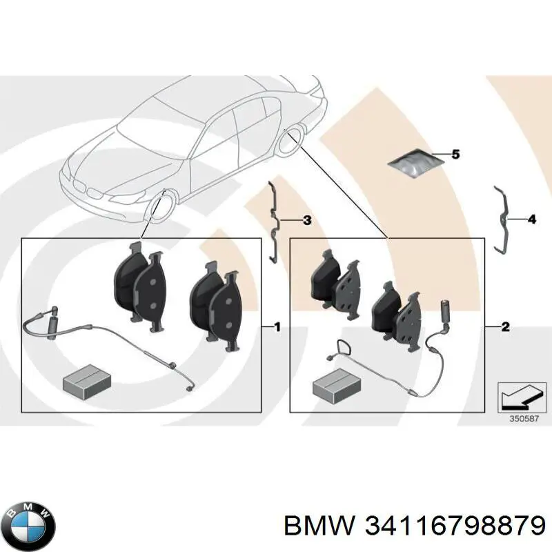 Compre 34116798879 BMW Kit de molas de fixação de sapatas de disco dianteiras