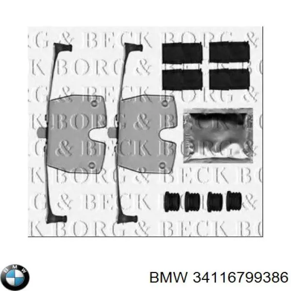 Kit de molas de fixação de sapatas de disco dianteiras BMW 34116799386 preço, a partir de 8,82 USD