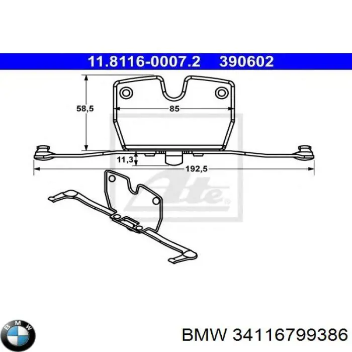 Compre 34116799386 BMW Kit de molas de fixação de sapatas de disco dianteiras
