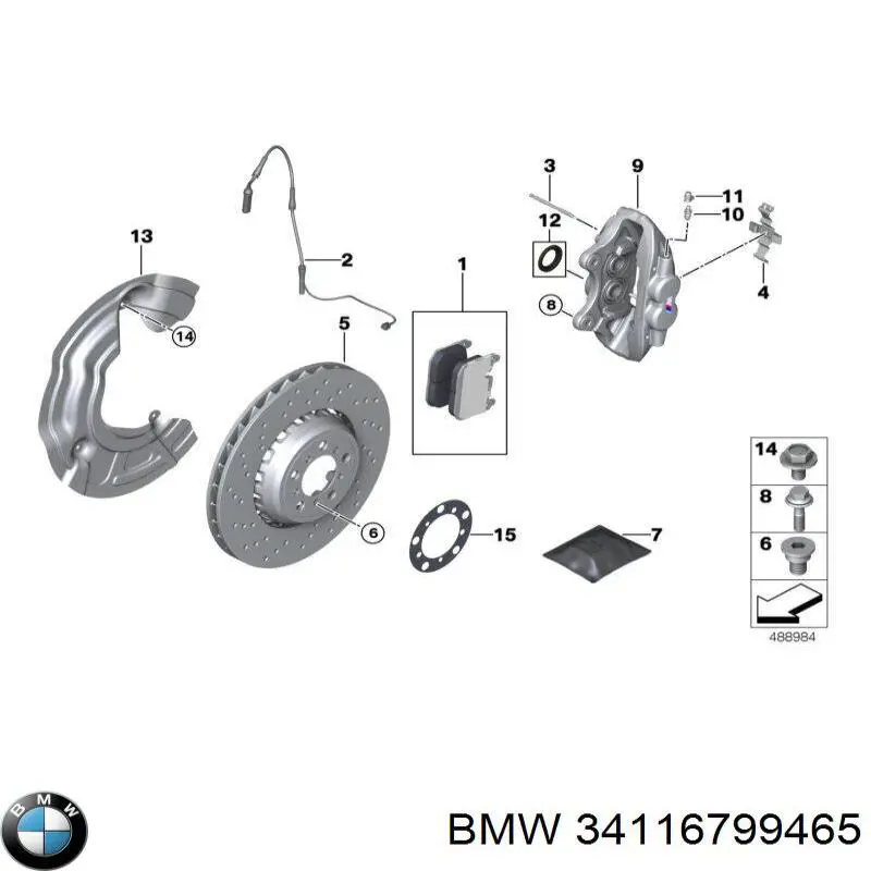Compre 34116799465 BMW Suporte do freio dianteiro esquerdo