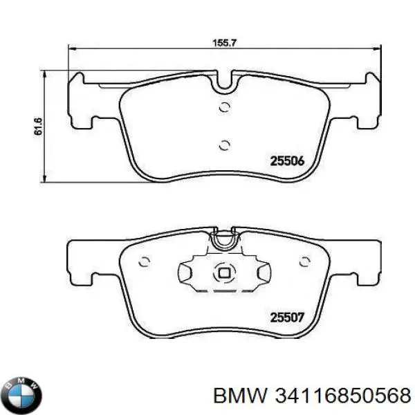 Compre 34116850568 BMW Sapatas do freio dianteiras de disco