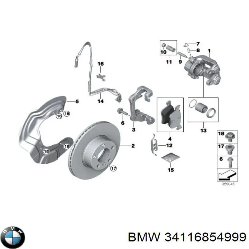 Disco do freio dianteiro BMW 34116854999 preço, a partir de 70,92 USD