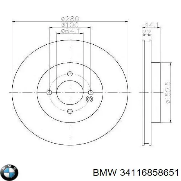 34116858651 BMW Disco do freio dianteiro