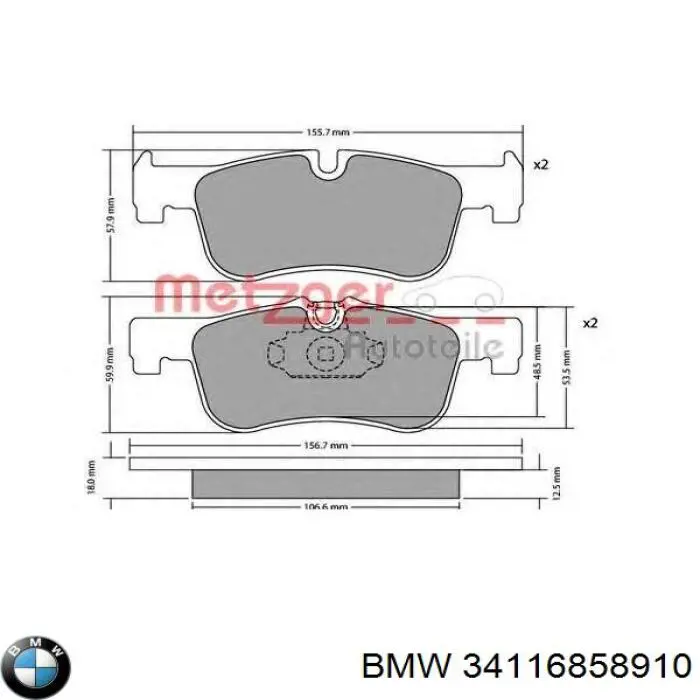 Sapatas do freio dianteiras de disco BMW 34116858910 preço, a partir de 41,93 USD