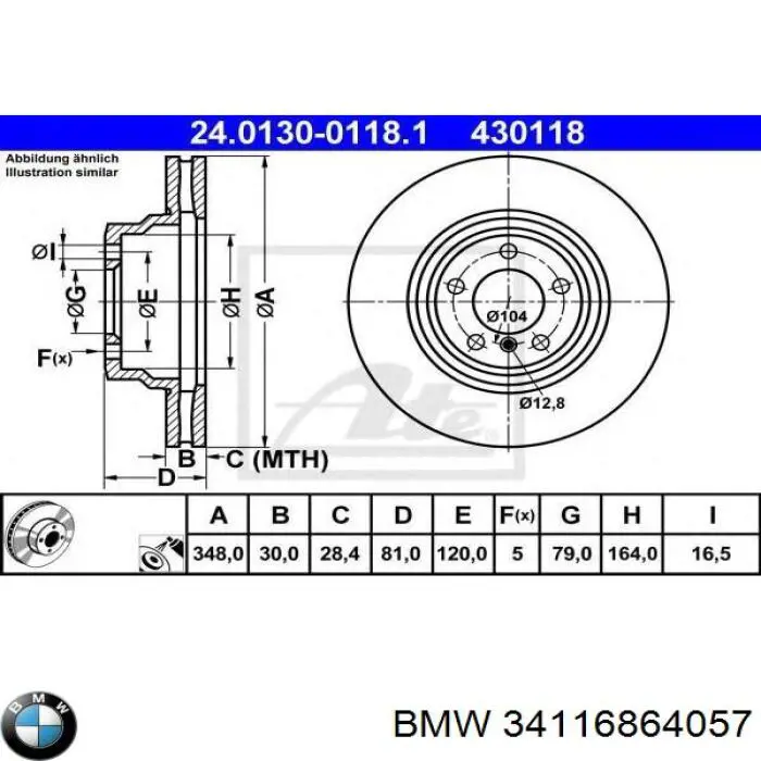 Compre 34116864057 BMW Disco do freio dianteiro