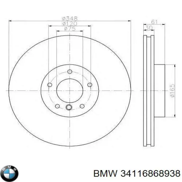34116868938 BMW Disco do freio dianteiro