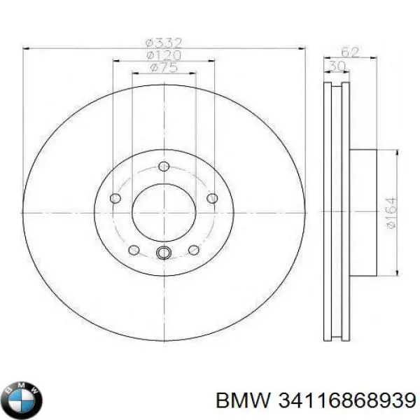 Disco do freio dianteiro BMW 34116868939 preço, a partir de 83,01 USD