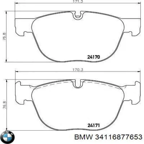 Sapatas do freio dianteiras de disco BMW 34116877653 preço, a partir de 48,29 USD