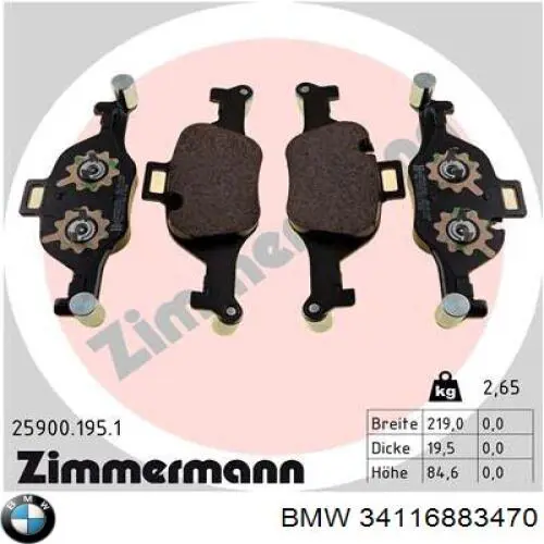 Sapatas do freio dianteiras de disco BMW 34116883470 preço, a partir de 99,46 USD