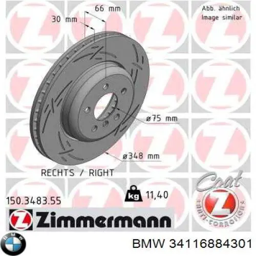 34116884301 BMW Disco do freio dianteiro