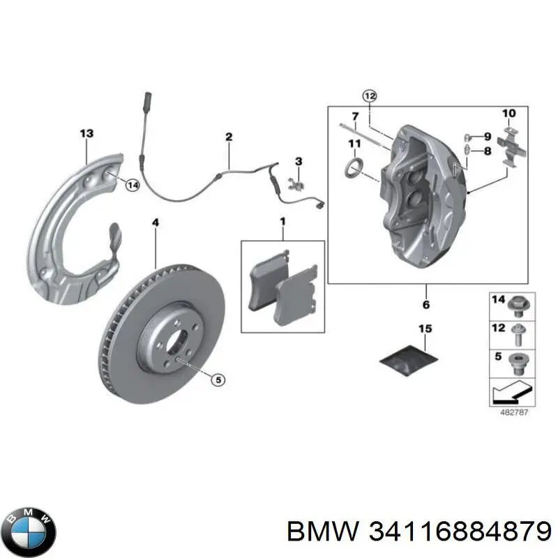 Suporte do freio dianteiro esquerdo BMW 34116891283 preço, a partir de 645,00 USD