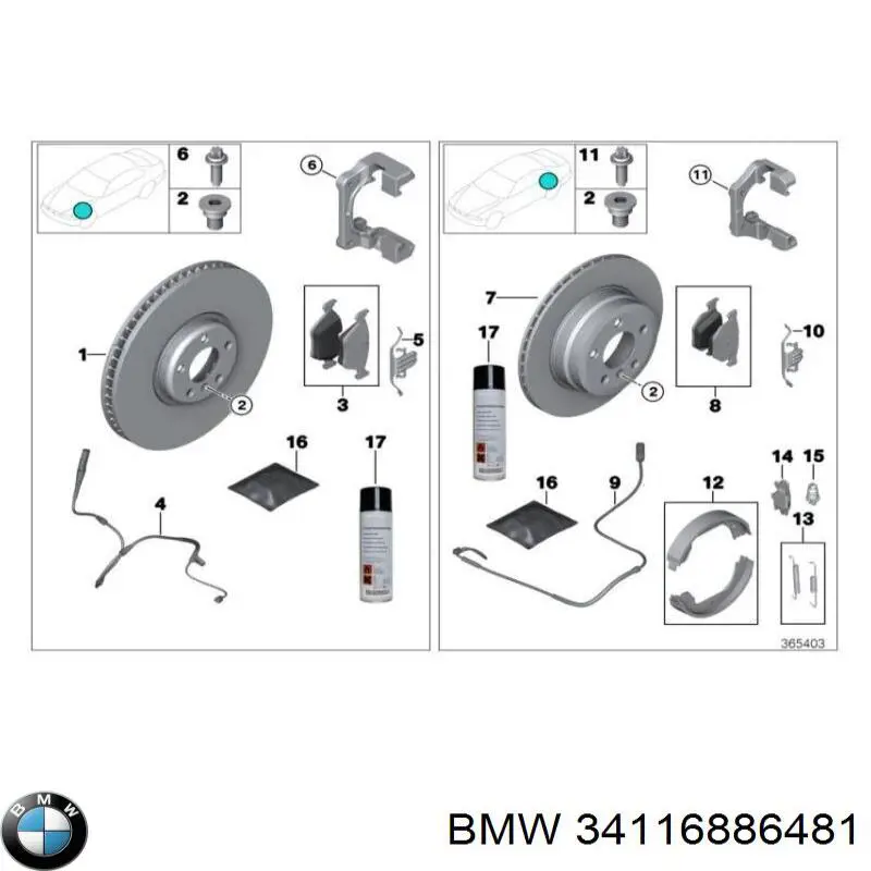 Disco do freio dianteiro BMW 34116886481 preço, a partir de 99,20 USD