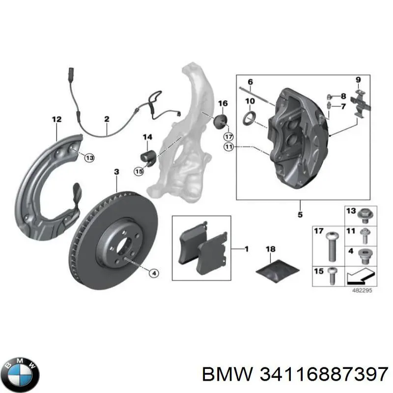 34116887397 BMW Disco do freio dianteiro