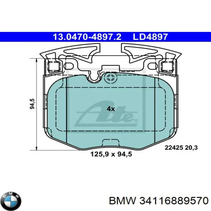 Compre 34116889570 BMW Sapatas do freio dianteiras de disco