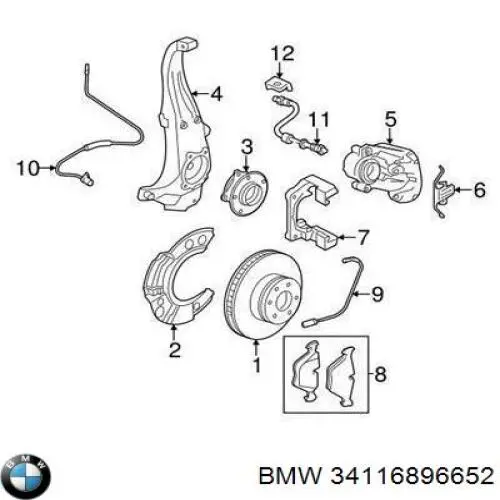 Disco do freio dianteiro BMW 34116896652 preço, a partir de 91,35 USD