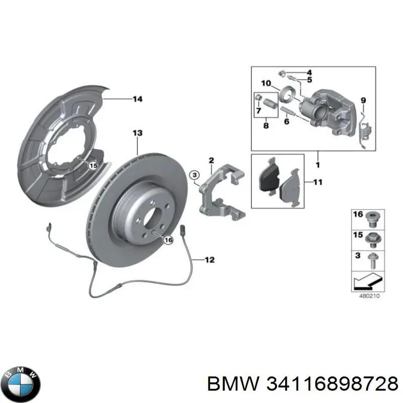 Disco do freio dianteiro BMW 34116898728 preço, a partir de 285,95 USD