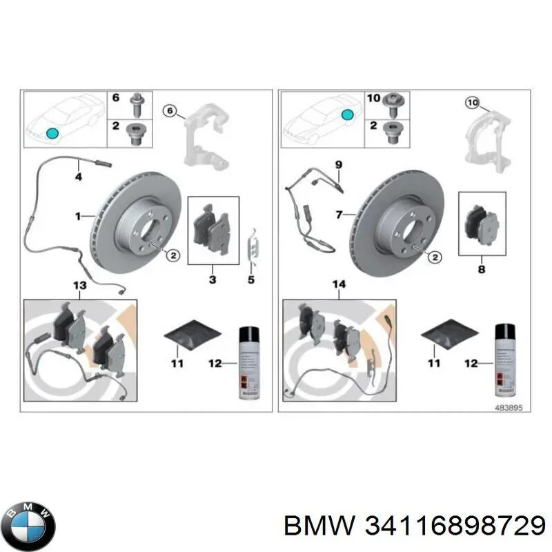 Compre 34116898729 BMW Disco do freio dianteiro